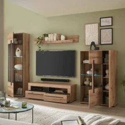 Wohnen Eicheoptik Wohnzimmermöbel Set - Brocus (vierteilig)