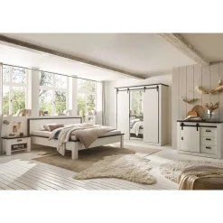 Wohnen Schlafzimmer Komplett*Einrichtungskombi Schlafzimmer in Weiß - Tramos (fünfteilig)