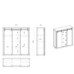 Wohnen Schlafzimmer Komplett*Einrichtungskombi Schlafzimmer in Weiß - Tramos (fünfteilig)