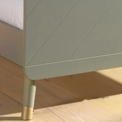 Wohnen Betten|Betten*Einzelbett in Graugrün & Gold - Appoloni (zweiteilig)