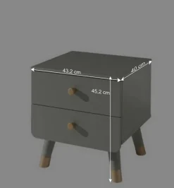 Wohnen Betten|Betten*Einzelbett in Graugrün & Gold - Appoloni (zweiteilig)