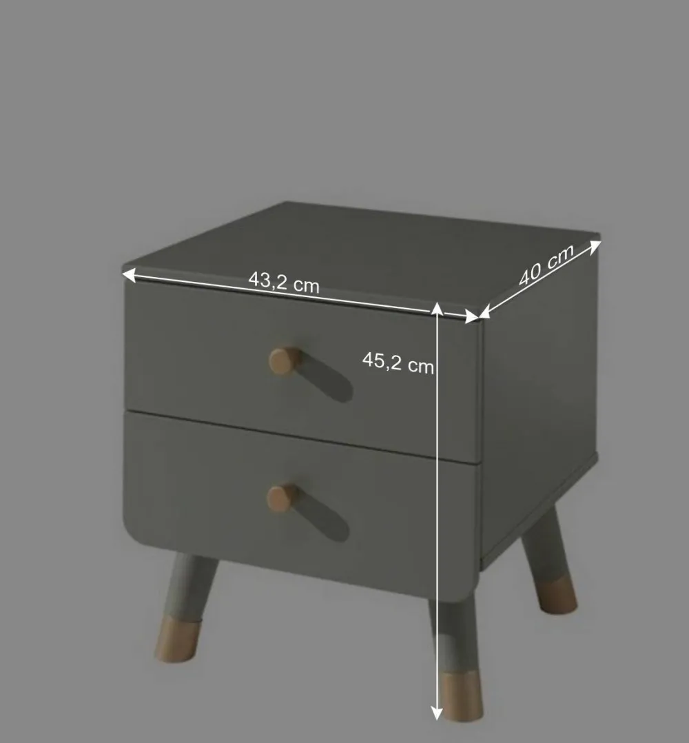 Wohnen Betten|Betten*Einzelbett in Graugrün & Gold - Appoloni (zweiteilig)