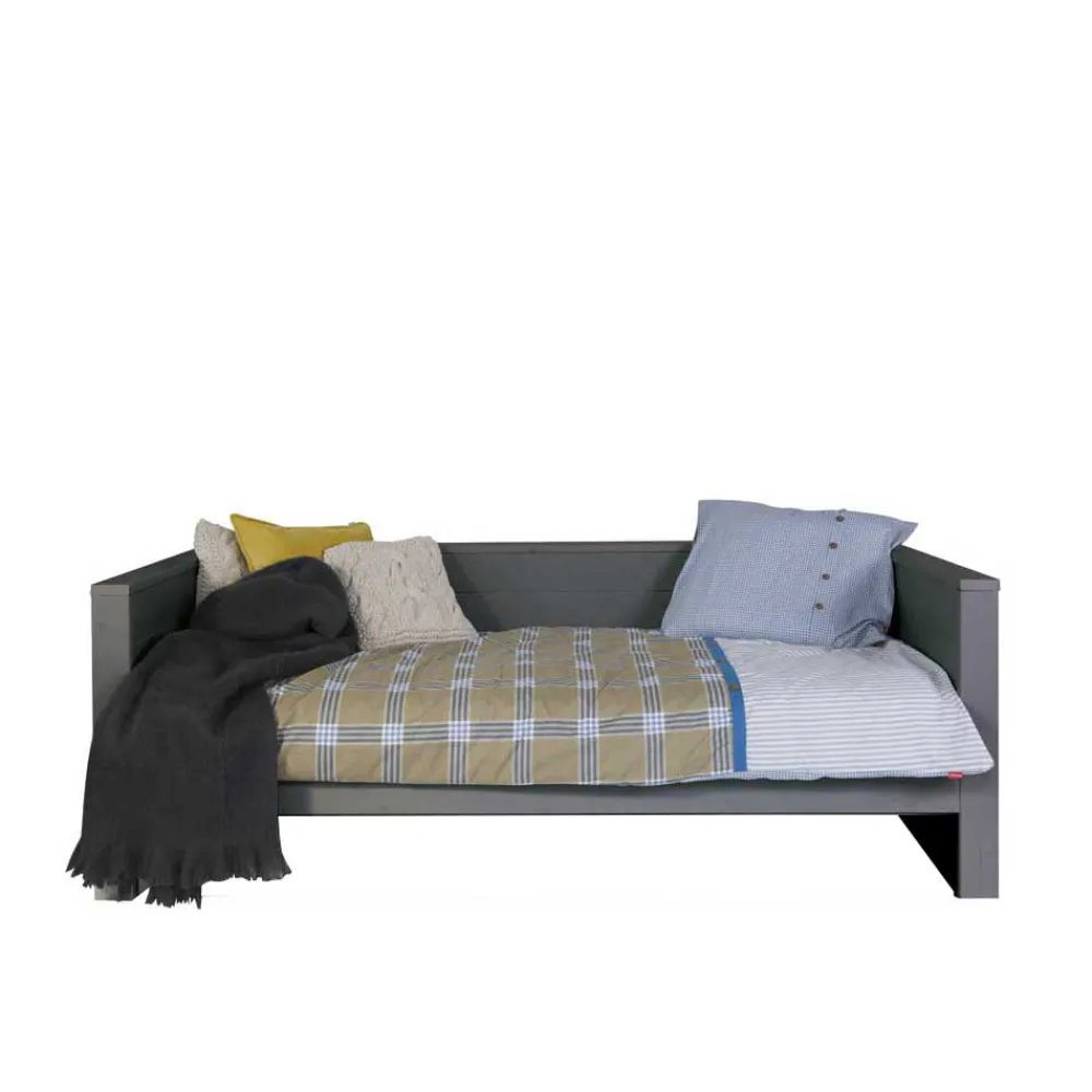 Wohnen Einzelbett Menkroa in Dunkelgrau