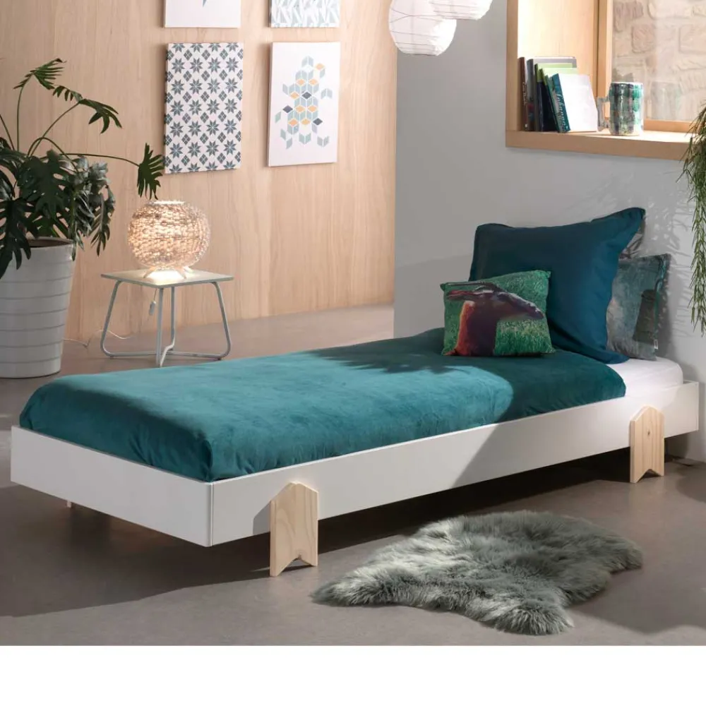 Wohnen Kindermöbel|Kinderbetten*Einzelne Stapelliege in Weiß & Kiefer - Flair