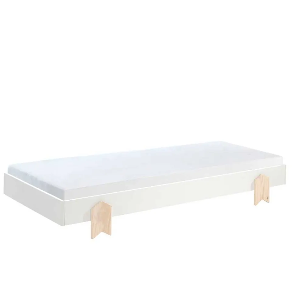 Wohnen Kindermöbel|Kinderbetten*Einzelne Stapelliege in Weiß & Kiefer - Flair