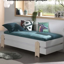 Wohnen Kindermöbel|Kinderbetten*Einzelne Stapelliege in Weiß & Kiefer - Flair