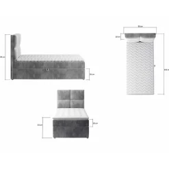 Wohnen Einzel-Stauraumbett in Altrosa Samt - Tea
