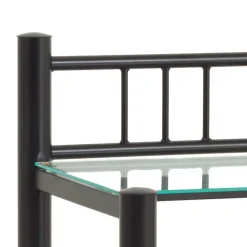 Wohnen Eisen Nachttisch Aguero in Schwarz mit Glas