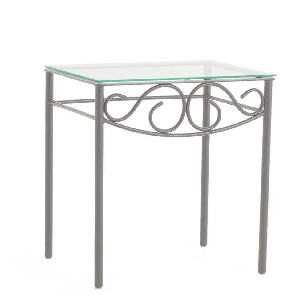 Wohnen Eisen Nachttisch Brescania in Silberfarben