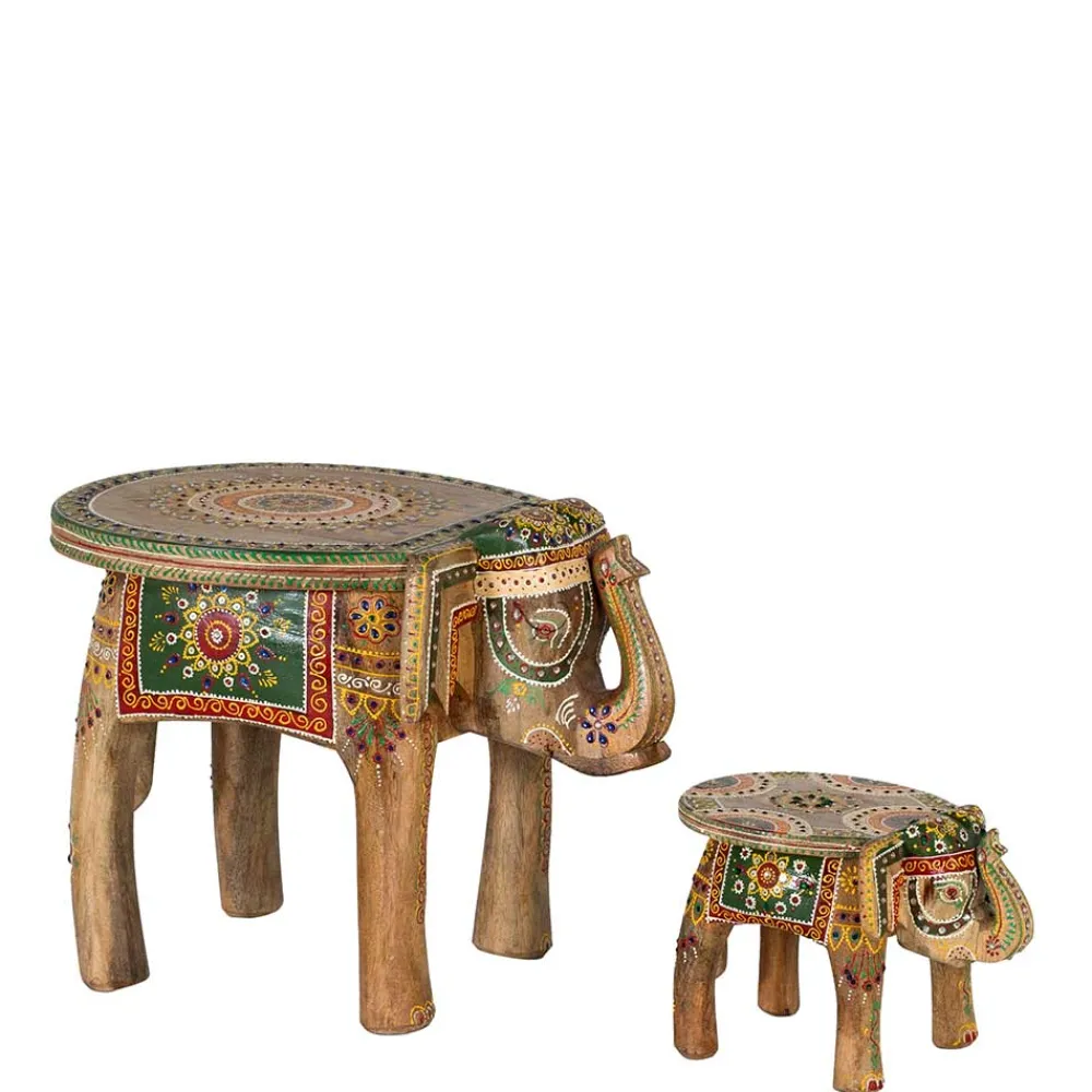 Wohnen Designermöbel*Elefanten Tische im Orient Stil - Santjana (zweiteilig)
