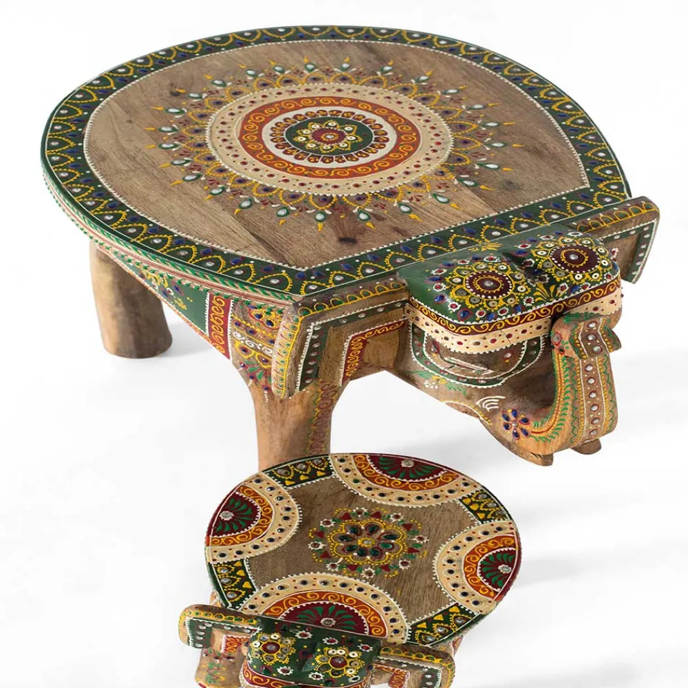 Wohnen Designermöbel*Elefanten Tische im Orient Stil - Santjana (zweiteilig)