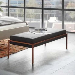 Wohnen Elegante Bettbank in Grau & Kupferfarben - Fraduno