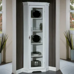Wohnen Vitrinen|Wohnzimmer-Vitrinen*Elegante Eckvitrine im Vintage Landhaus Look - Zarinas