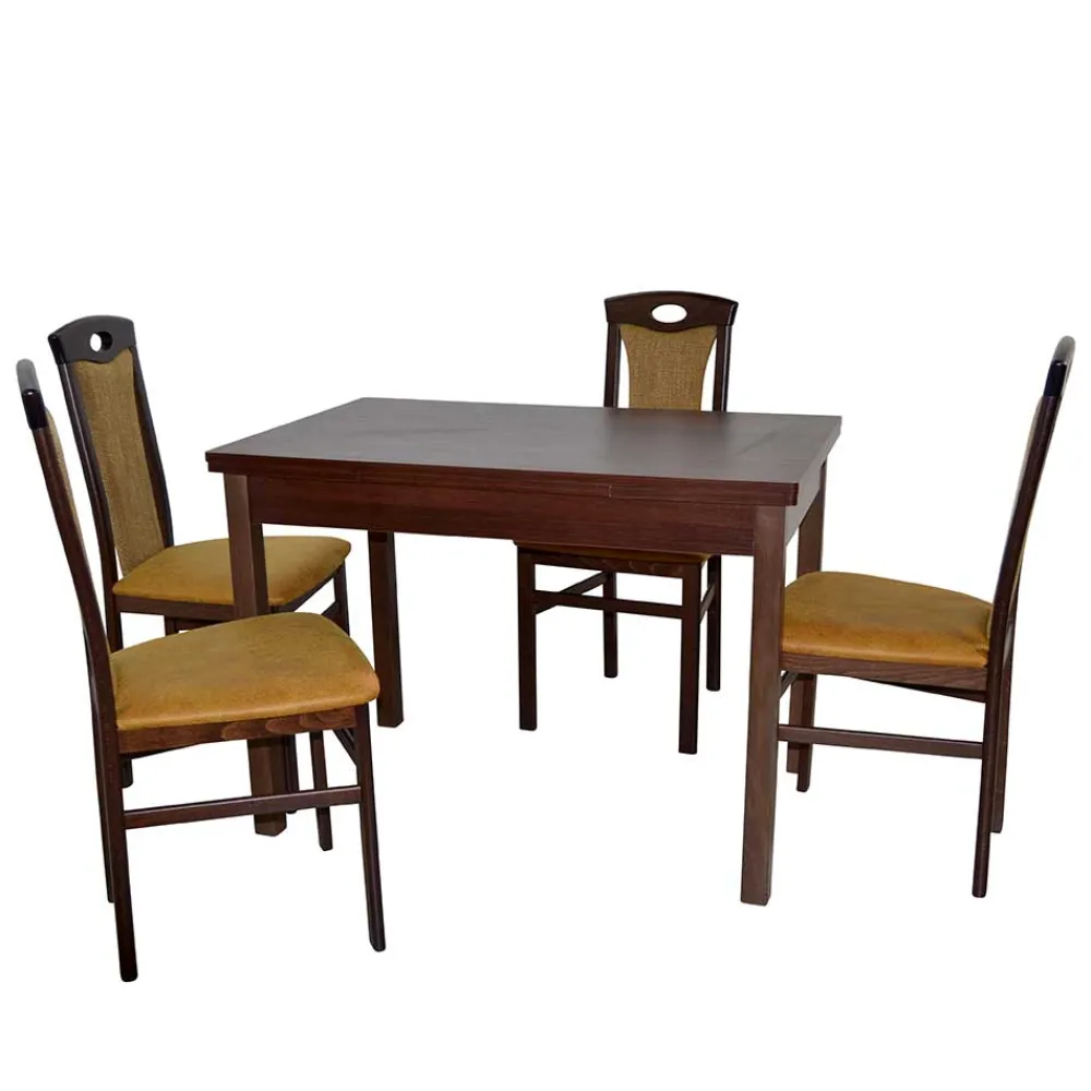 Wohnen Sitzgruppe|Küchen-Essgruppen*Elegante Essgruppe in Nussbaum - Rarera (fünfteilig)