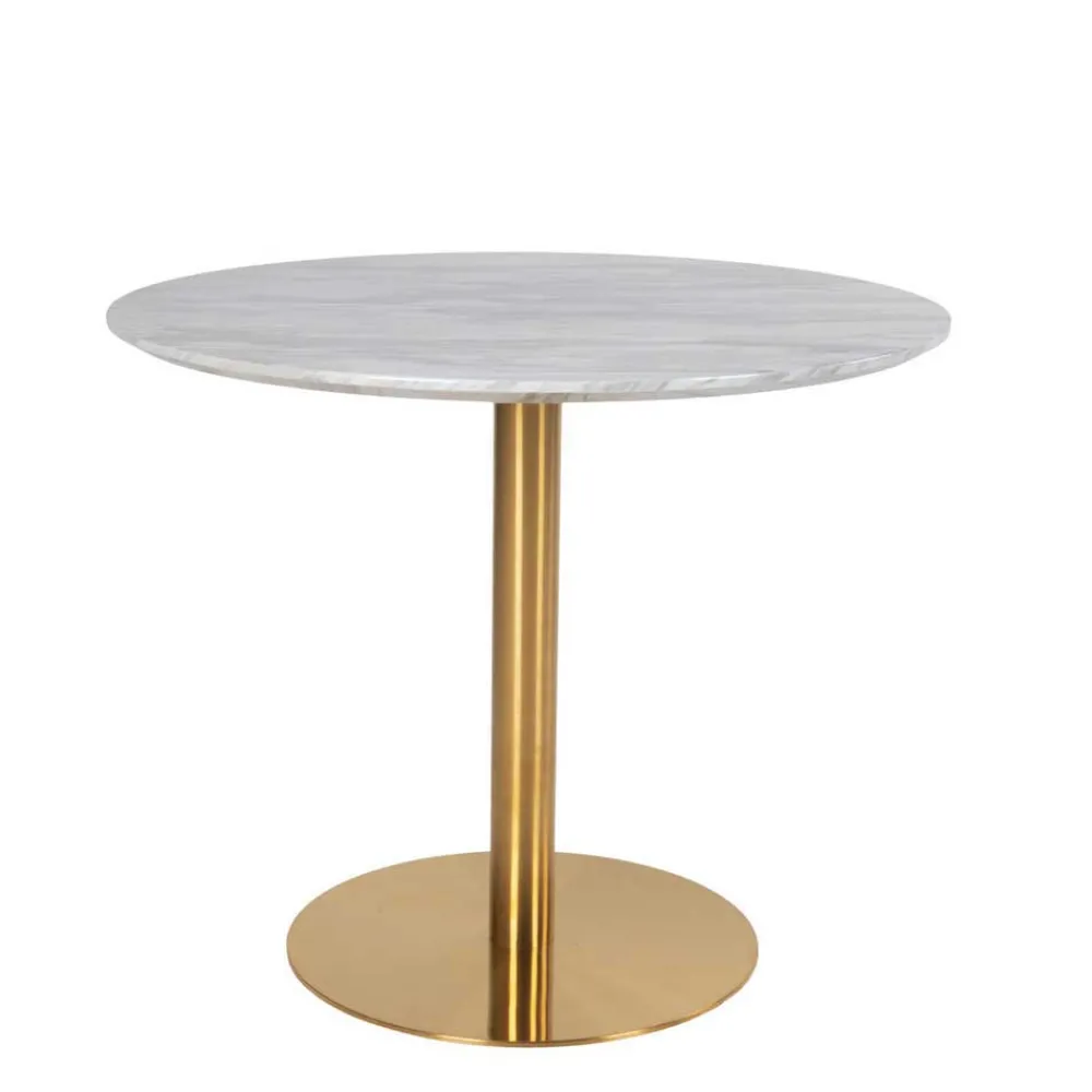 Wohnen Elegante Esstischgruppe in Rund - Nathan (fünfteilig)