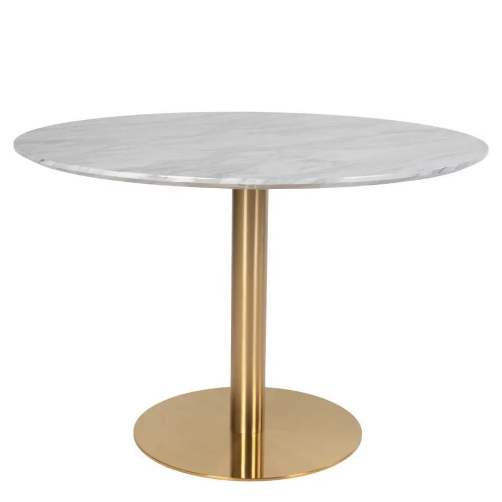 Wohnen Elegante Esstischgruppe in Rund - Nathan (fünfteilig)