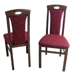 Wohnen Braune Möbel*Elegante Esszimmer Stühle in Rot Nelly & Nussbaum (2er Set)