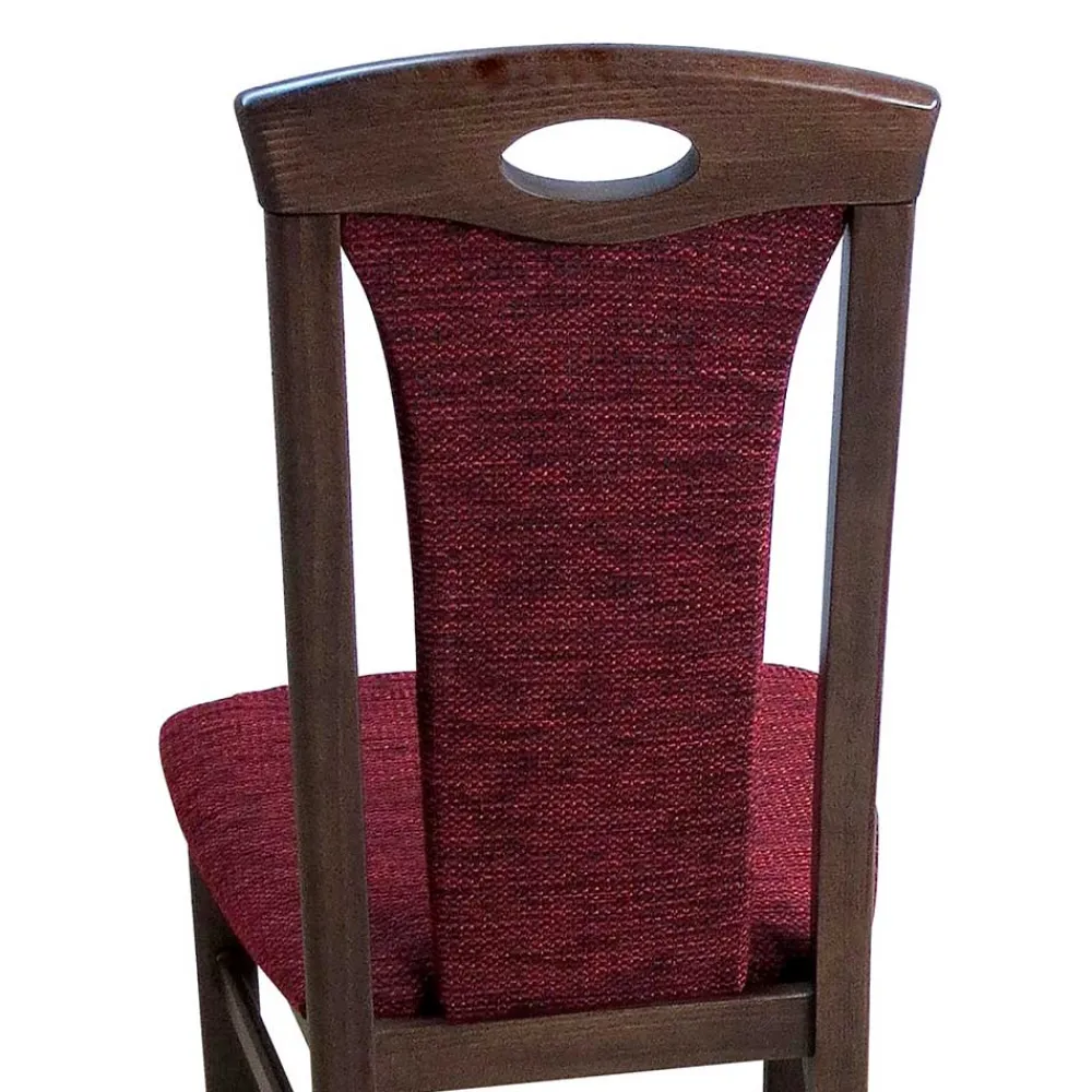 Wohnen Braune Möbel*Elegante Esszimmer Stühle in Rot Nelly & Nussbaum (2er Set)