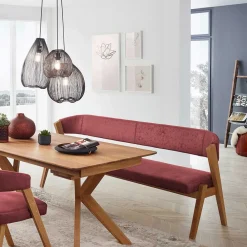 Wohnen Elegante Esszimmer-Bank in Rot & Wildeiche - Ovenciana