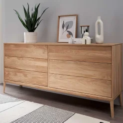 Wohnen Elegante Kommode aus Wildeiche Bianco geölt - Lamia