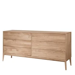 Wohnen Elegante Kommode aus Wildeiche Bianco geölt - Lamia