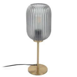 Wohnen Elegante Tischlampe in Grau Glasschirm - Mariell