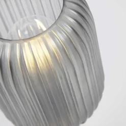 Wohnen Elegante Tischlampe in Grau Glasschirm - Mariell