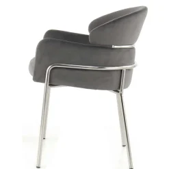 Wohnen Wohnzimmerstühle*Eleganter Armlehnstuhl in Grau & Silber - Ecolosia