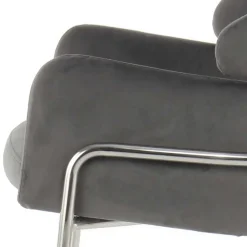 Wohnen Wohnzimmerstühle*Eleganter Armlehnstuhl in Grau & Silber - Ecolosia