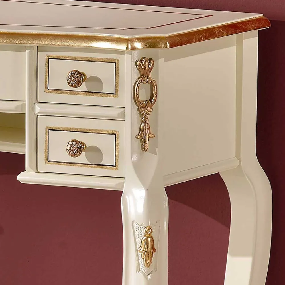 Wohnen Barock Möbel*Eleganter Barock Konsoltisch mit fünf Schubladen - Iviada
