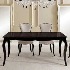 Wohnen Braune Möbel|Küchentische*Eleganter Barocktisch in Dunkelbraun - Granita