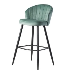 Wohnen Hocker|Barhocker*Eleganter Barstuhl in Mintgrün Samt - Bennet