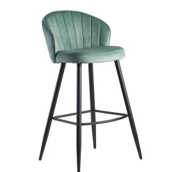 Wohnen Hocker|Barhocker*Eleganter Barstuhl in Mintgrün Samt - Bennet