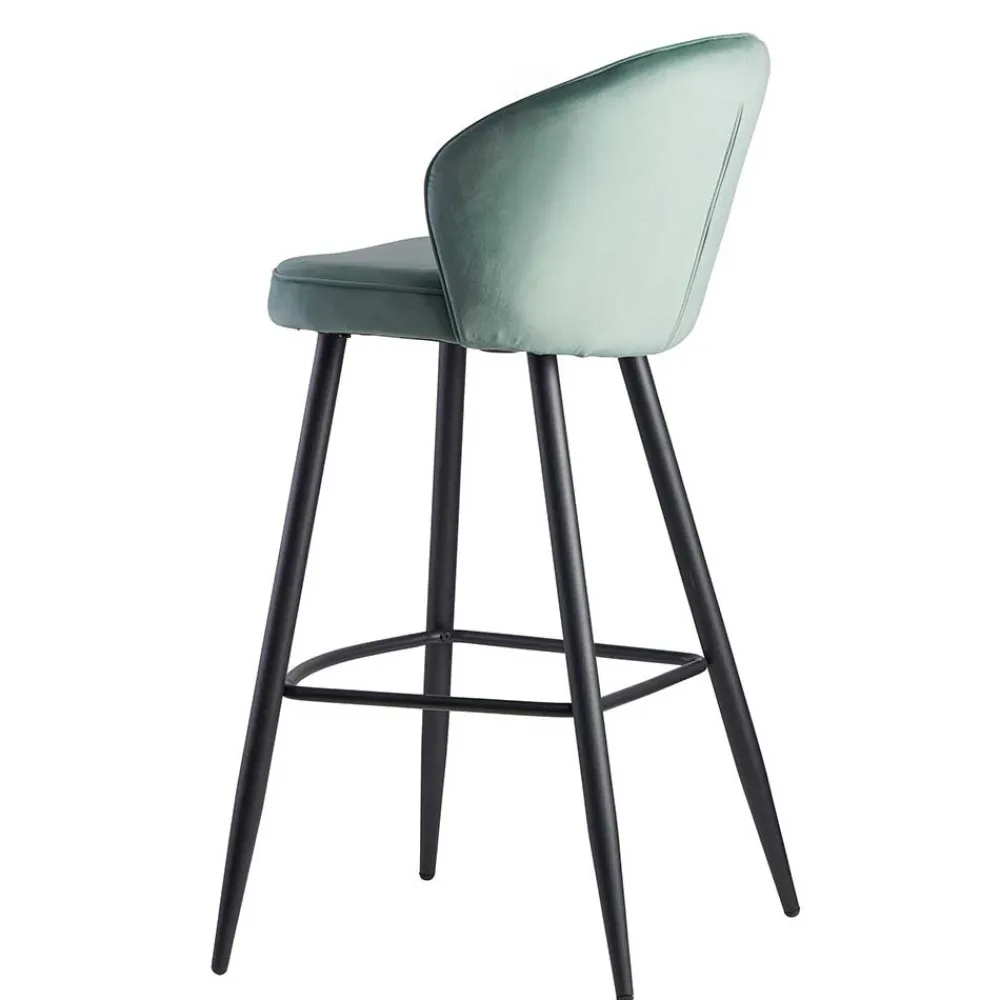 Wohnen Hocker|Barhocker*Eleganter Barstuhl in Mintgrün Samt - Bennet
