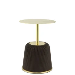 Wohnen Telefontische*Eleganter Beistelltisch in Gold mit Dunkelbraun - Elixar