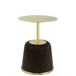 Wohnen Telefontische*Eleganter Beistelltisch in Gold mit Dunkelbraun - Elixar