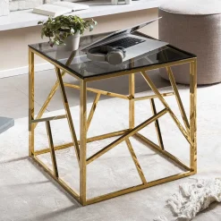 Wohnen Telefontische*Eleganter Couchtisch aus Rauchglas - Navugada