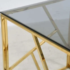 Wohnen Telefontische*Eleganter Couchtisch aus Rauchglas - Navugada