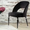 Wohnen Eleganter Designstuhl in Schwarz Samt - Siiri (2er Set)