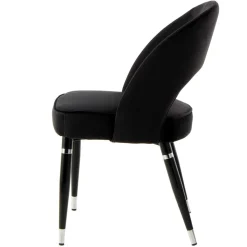 Wohnen Eleganter Designstuhl in Schwarz Samt - Siiri (2er Set)