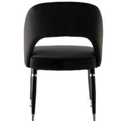 Wohnen Eleganter Designstuhl in Schwarz Samt - Siiri (2er Set)