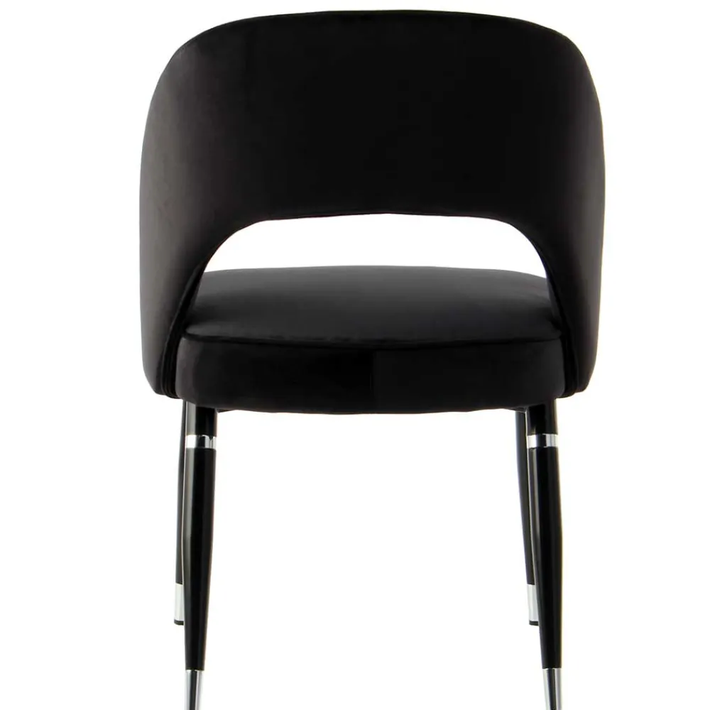 Wohnen Eleganter Designstuhl in Schwarz Samt - Siiri (2er Set)