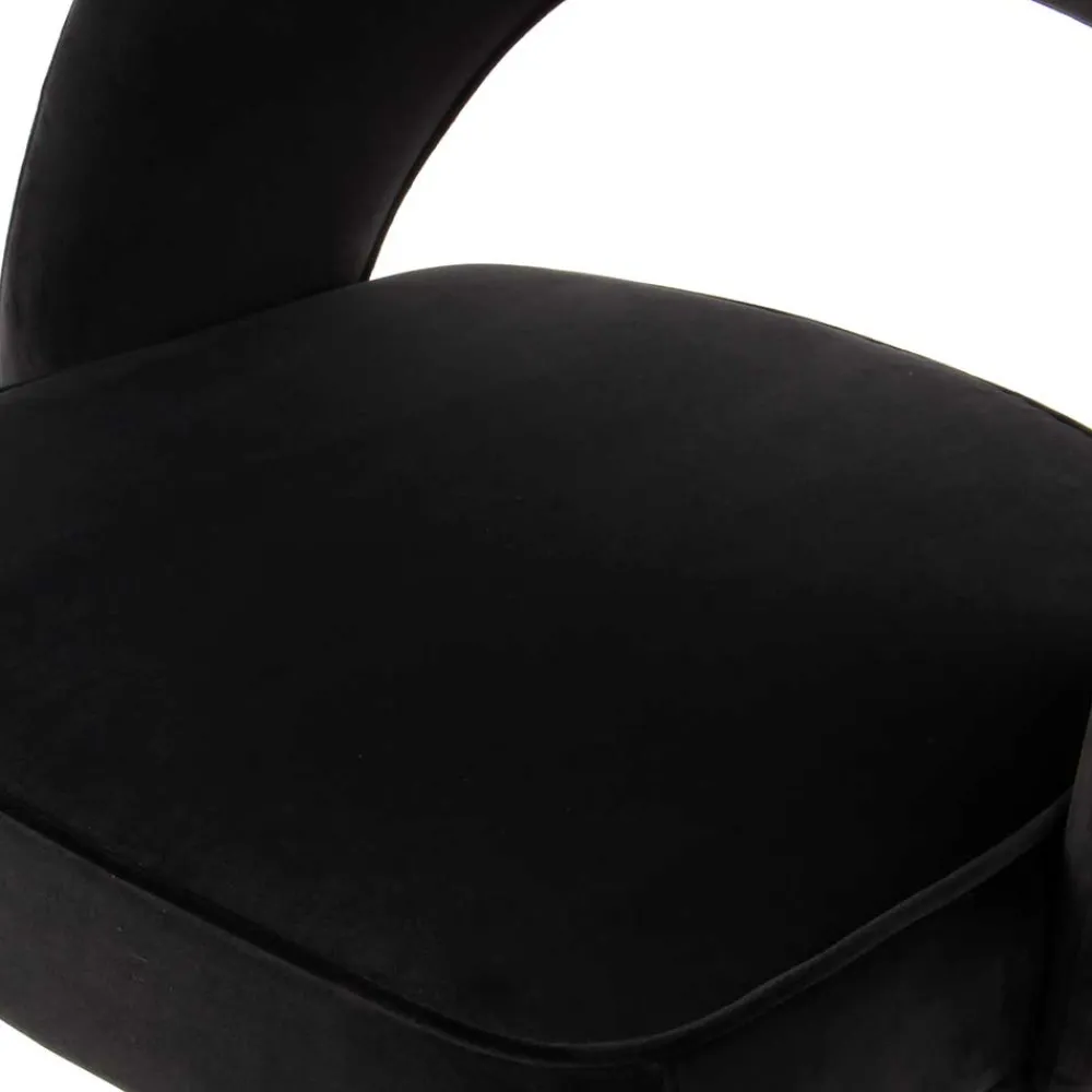 Wohnen Eleganter Designstuhl in Schwarz Samt - Siiri (2er Set)