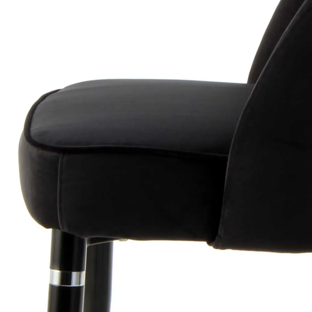 Wohnen Eleganter Designstuhl in Schwarz Samt - Siiri (2er Set)