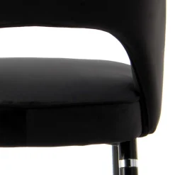 Wohnen Eleganter Designstuhl in Schwarz Samt - Siiri (2er Set)