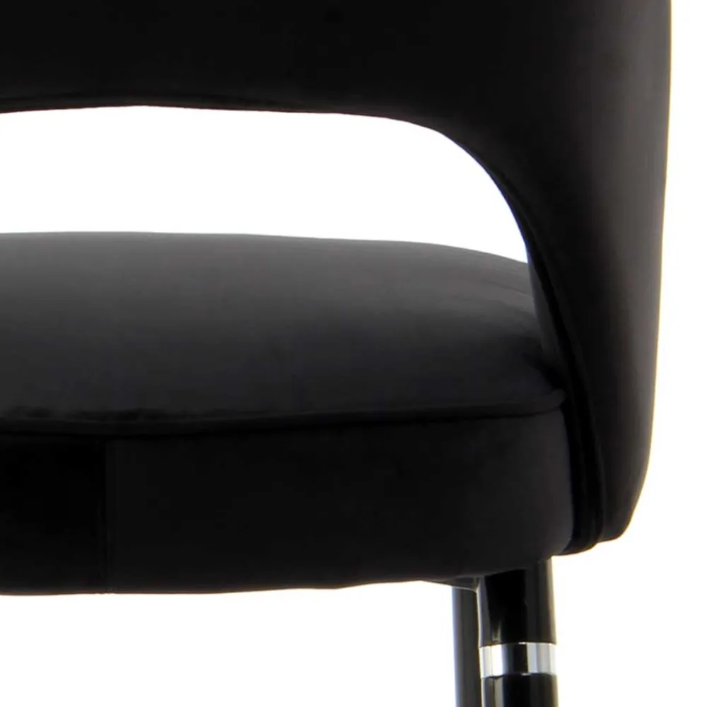Wohnen Eleganter Designstuhl in Schwarz Samt - Siiri (2er Set)