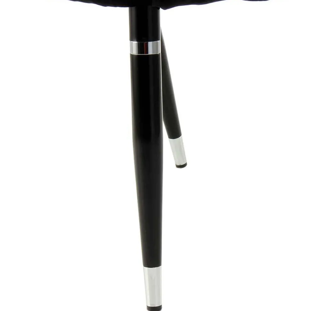 Wohnen Eleganter Designstuhl in Schwarz Samt - Siiri (2er Set)