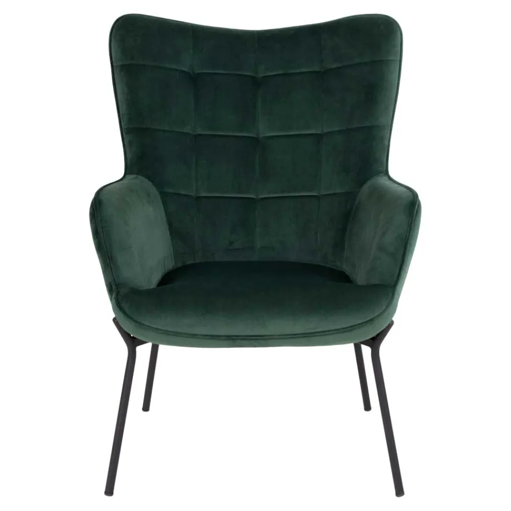 Wohnen Eleganter Einzelsessel in Dunkelgrün Samt - Volcanu