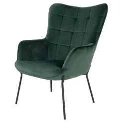 Wohnen Eleganter Einzelsessel in Dunkelgrün Samt - Volcanu