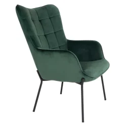 Wohnen Eleganter Einzelsessel in Dunkelgrün Samt - Volcanu